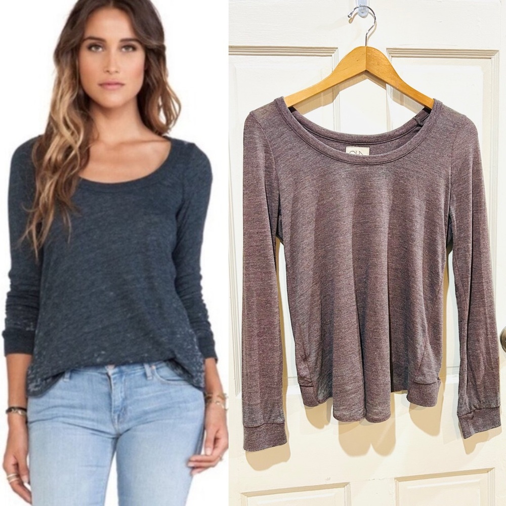 Chaser x Revolve Open Back Knit Top Taupe Cotton Blend Size M - Picture 2 of 7
